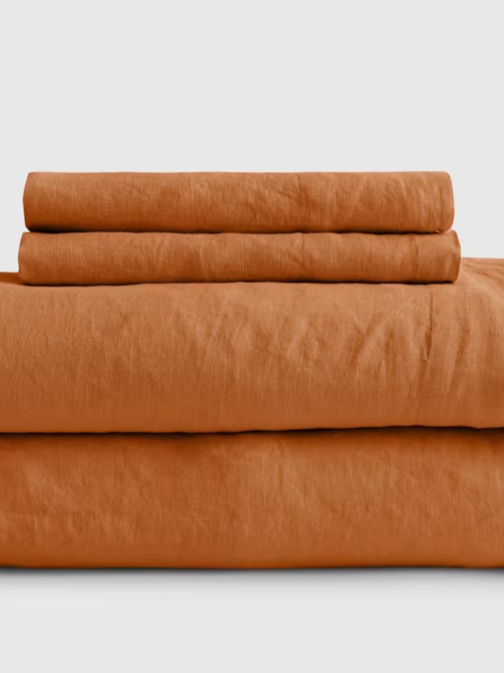 Quince European Linen Sheet Set - Terracotta / Cal King - Picture 5 of 5